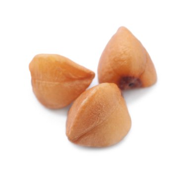 Karabuğday tohumları beyaz, makro görünümde izole