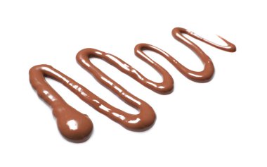 Beyaz üzerine izole edilmiş lezzetli sütlü çikolata ezmesi kokusu.