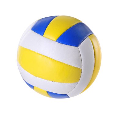 Beyazda izole edilmiş bir voleybol topu. Spor malzemeleri.