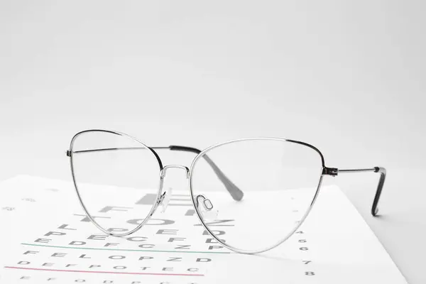 Óculos Gráficos Ensaio Visão Isolados Branco — Fotografia de Stock
