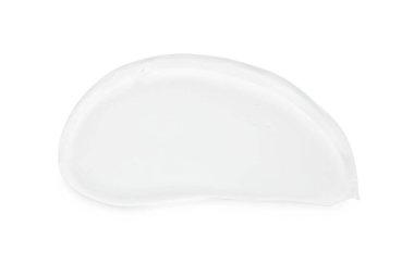 Beyaz, üst görünüm üzerinde izole temiz kozmetik jel örneği