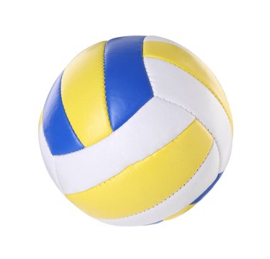 Beyazda izole edilmiş bir voleybol topu. Spor malzemeleri.