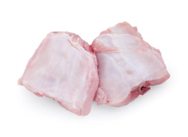 Beyaz manzaralı taze çiğ tavşan eti.