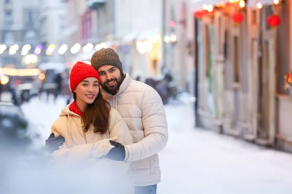 Lovely Couple Spending Time Together City Street — Stock Photo, Image