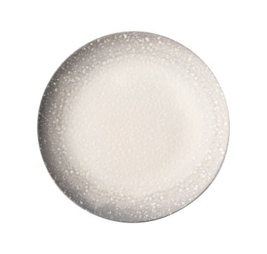 Bir seramik tabak beyaz, üst görünümde izole