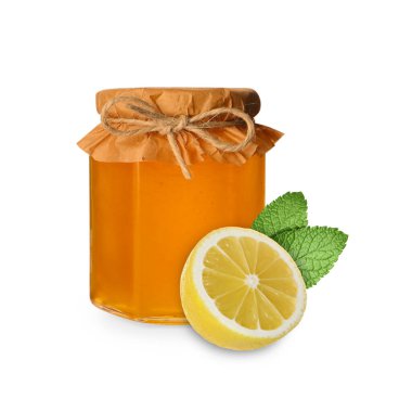 Bal cam kavanozda yalıtılmış beyaz