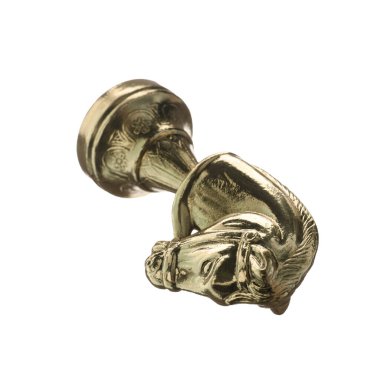 Beyaz tenli altın bir satranç şövalyesi