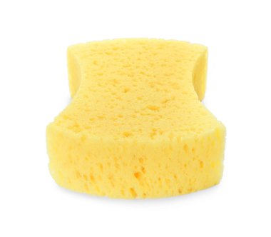 Bir yeni sarı sünger beyazda izole edilmiş.