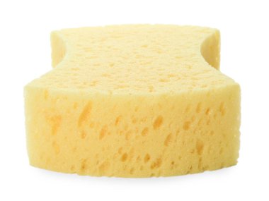 Bir yeni sarı sünger beyazda izole edilmiş.