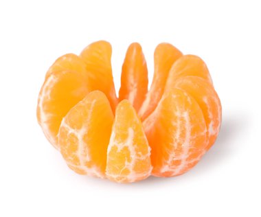 Soyulmuş taze mandalina bembeyaz