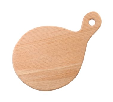 Yeni tahta kesme tahtası beyaz, üst görünümde izole