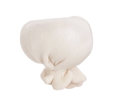 Beyaz üzerine pişmemiş khinkali (hamur tatlısı). Gürcistan mutfağı