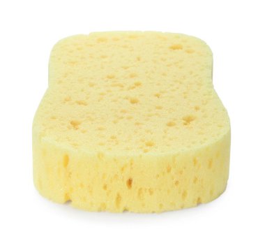 Bir yeni sarı sünger beyazda izole edilmiş.