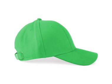 Beyazda izole edilmiş şık yeşil beyzbol şapkası