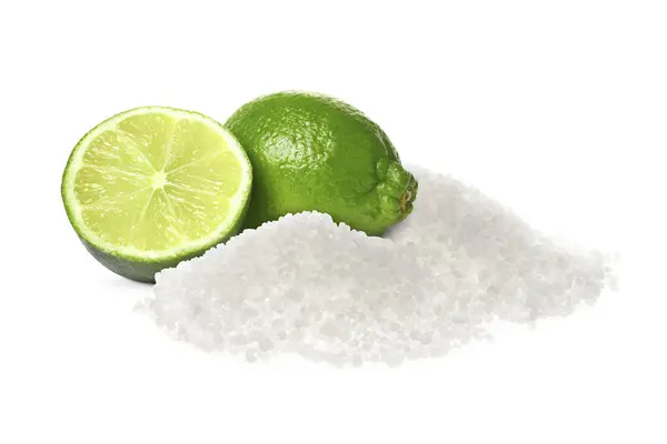 白で孤立した塩と塩 マルガリータカクテル素材 — ストック写真