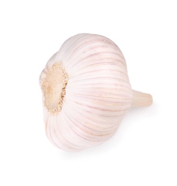 Beyaz manzaralı taze sarımsak başı.