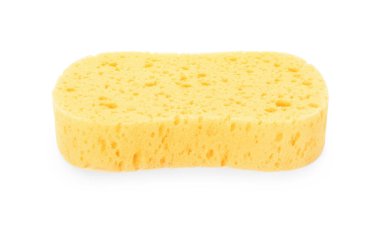 Bir yeni sarı sünger beyazda izole edilmiş.