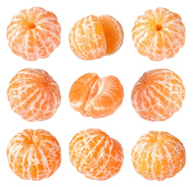 Taze taze mandalinalar. Beyazlar üzerinde izole edilmiş.