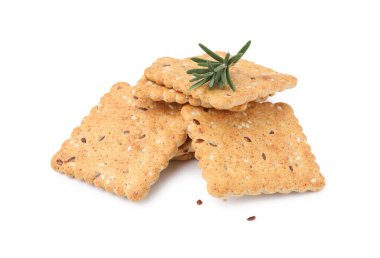 Keten, susam tohumu ve biberiyeli mısır gevreği yığını.