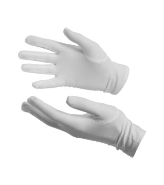 Sihirbaz beyaz arka planda bir şey tutuyor, yakın plan