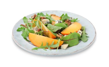 Hurmalı, mavi peynirli ve cevizli leziz salata.