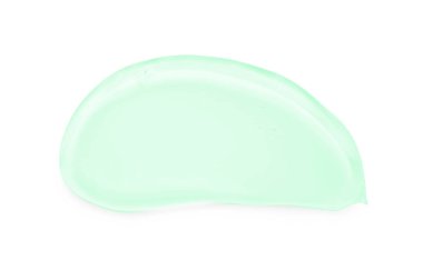 Sample of cosmetic gel isolated on white, top view
