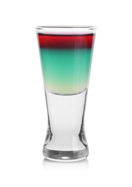 Bardaktaki nişancı beyaz bardakta izole edilmiş.