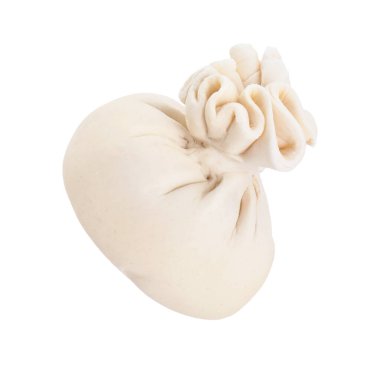 Beyaz üzerine pişmemiş khinkali (hamur tatlısı). Gürcistan mutfağı