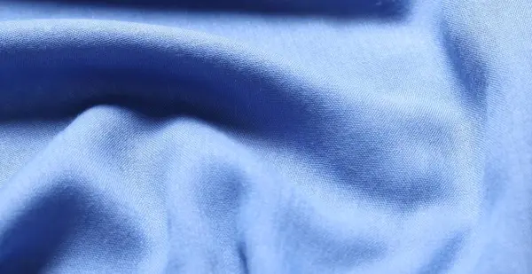 Textura Luz Azul Crumpled Tecido Como Fundo Close — Fotografia de Stock
