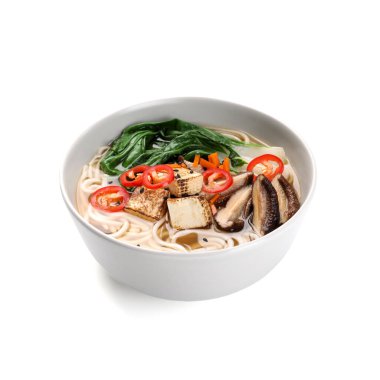 Bir kase vejetaryen ramen.