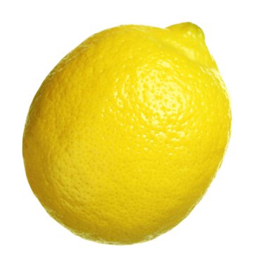Beyaza izole edilmiş taze limon. Citrus meyvesi.