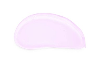 Sample of cosmetic gel isolated on white, top view