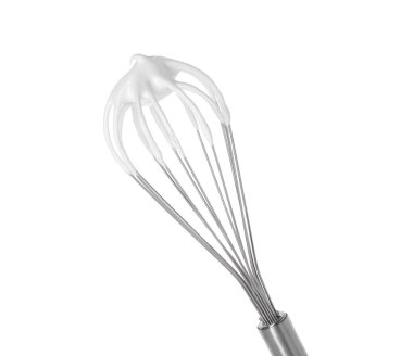 Krem şanti ile çırpılmış çırpma beyaz izole