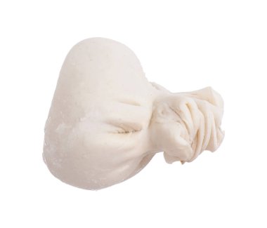 Beyaz üzerine pişmemiş khinkali (hamur tatlısı). Gürcistan mutfağı