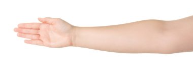 Beyazda izole edilmiş bir kadının yakın görüntüsü