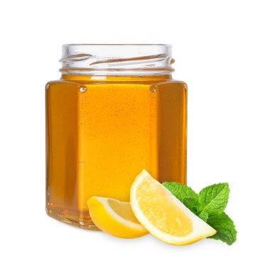 Bal cam kavanozda yalıtılmış beyaz