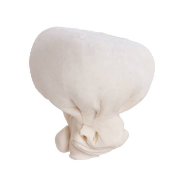 Beyaz üzerine pişmemiş khinkali (hamur tatlısı). Gürcistan mutfağı