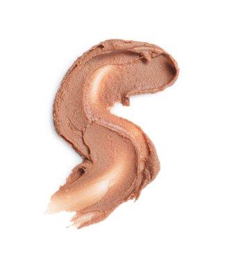 Lezzetli fındık ezmesinin kokusu beyaza izole edilmiş, üst manzara