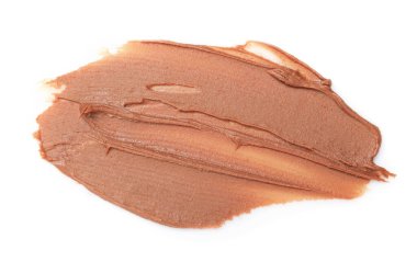 Lezzetli fındık ezmesinin kokusu beyaza izole edilmiş, üst manzara