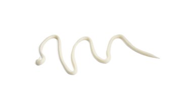 Beyaz üzerine izole edilmiş taze mayonez sosu.