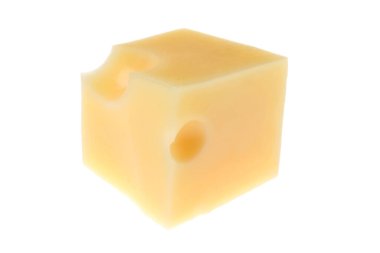 Beyaz üzerinde izole lezzetli peynir küpü
