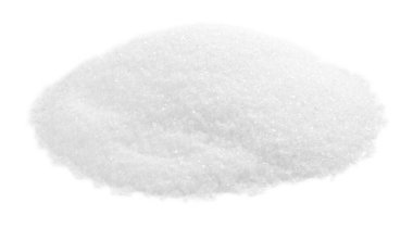 Beyaz üzerine izole edilmiş granül şeker yığını