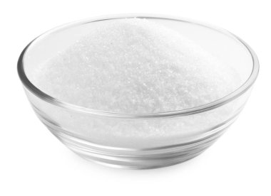 Beyaz kaptaki granüle şeker.