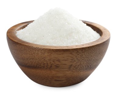 Beyaz kaptaki granüle şeker.