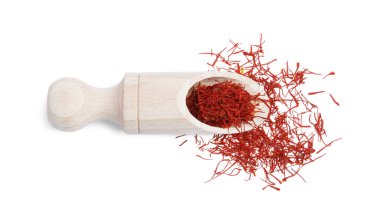 Aromatik safran ve kepçe beyaz, üst manzara