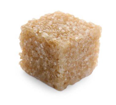 Beyaz üzerine izole edilmiş kahverengi şeker küpü