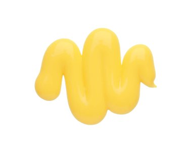 Lezzetli peynir sosu beyaza izole edilmiş, üst manzara.