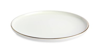 Beyaza izole edilmiş güzel bir seramik tabak.