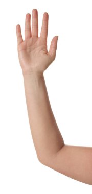 Beyazda izole edilmiş bir kadının yakın görüntüsü