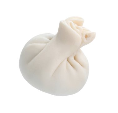 Beyaz üzerine pişmemiş khinkali (hamur tatlısı). Gürcistan mutfağı